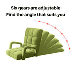 Floor Recliner Lazy Chair with Armrest Yellow Green