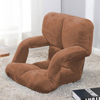 Foldable Floor Recliner Lazy Chair with Armrest Coffee
