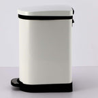 Foot Pedal Stainless Steel Trash Bin 10L U White
