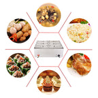 Stainless Steel 2 X 1/2 GN Pan Electric Bain-Marie Food Warmer with Lid
