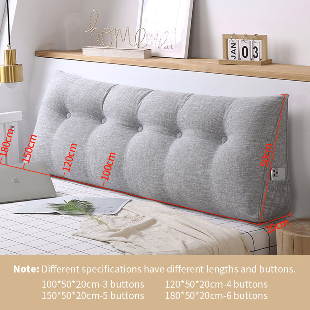 SOGA 150cm Silver Wedge Bed Cushion