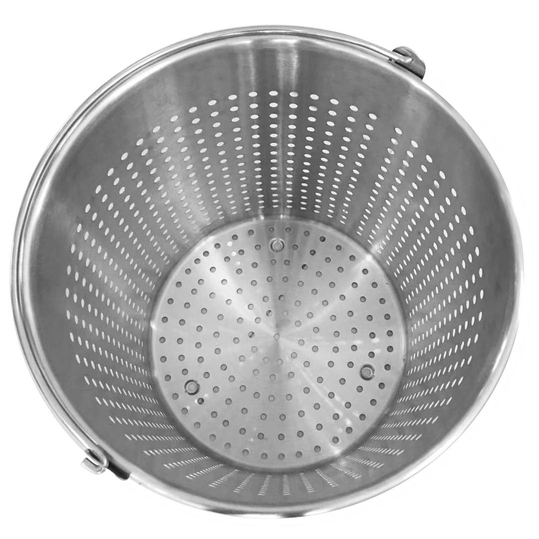 21L 18/10 Stainless Steel Perforated Pasta Strainer with Handle