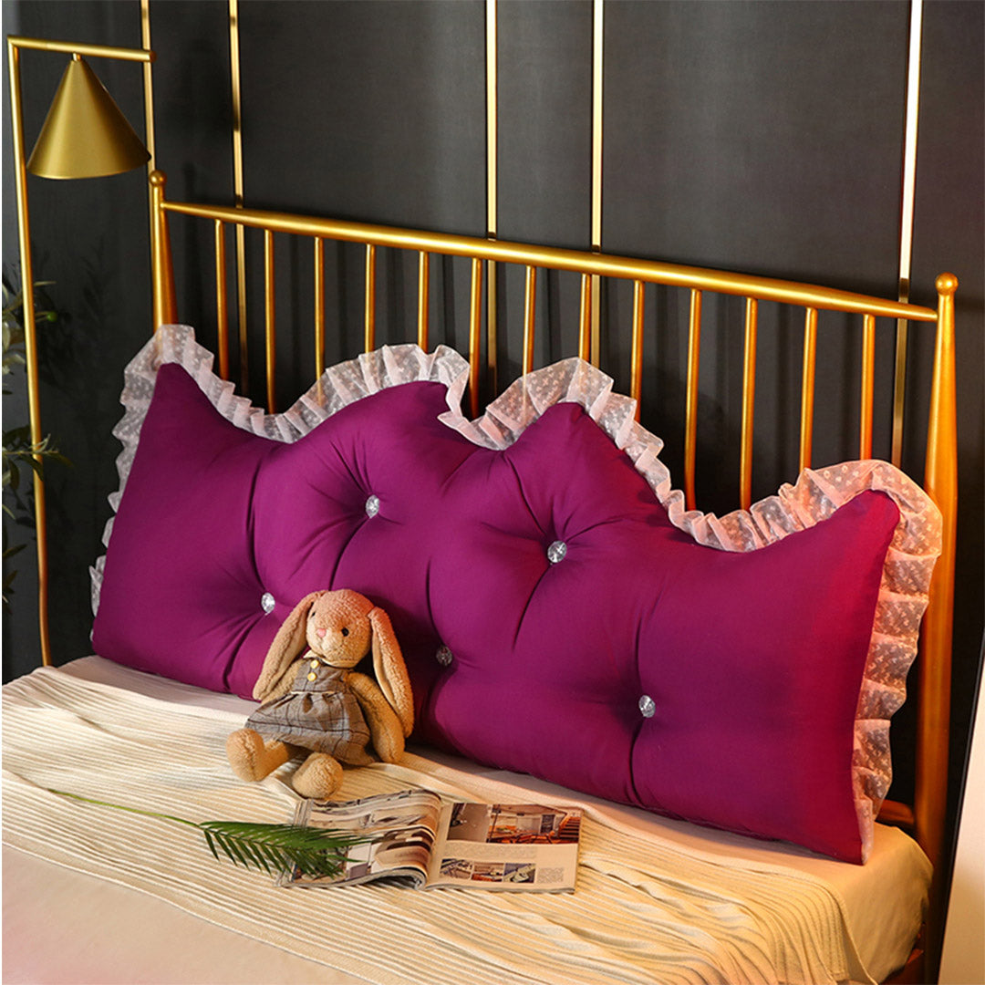 120cm Burgundy Princess Headboard Pillow