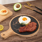 30cm Black Circle  Wood Serving Tray