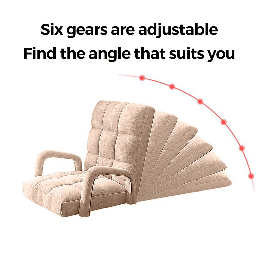 Floor Recliner Lazy Chair with Armrest Khaki