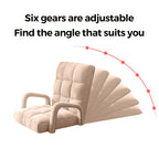 Floor Recliner Lazy Chair with Armrest Khaki