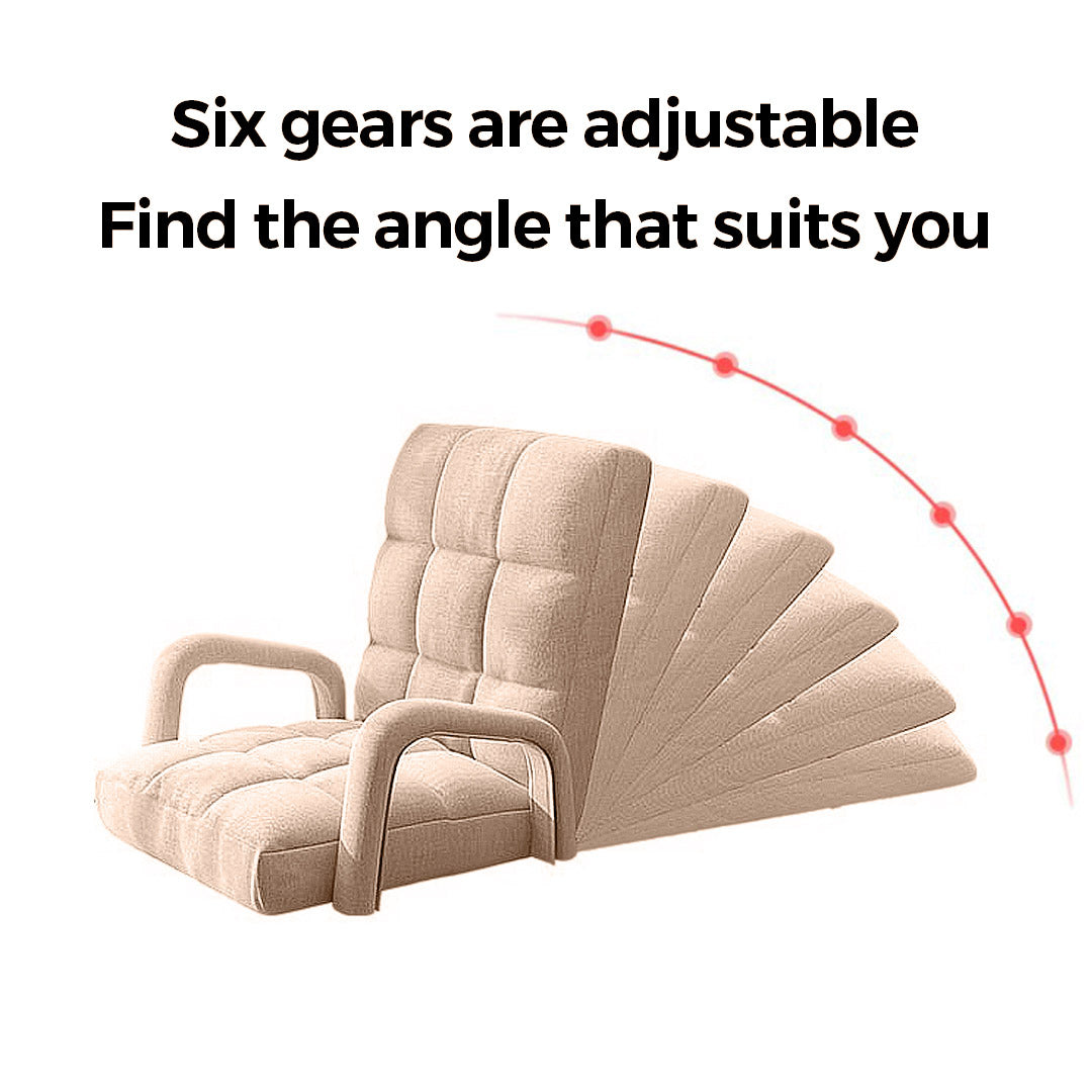 Floor Recliner Lazy Chair with Armrest Khaki