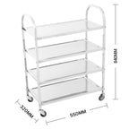 4 Tier Stainless Steel Utility Cart Square Medium