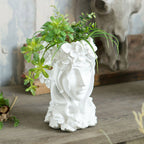 Resin Flower Pot Decor White
