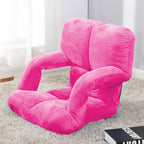 Foldable Floor Recliner Lazy Chair with Armrest Pink