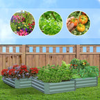 120X90cm Rectangle Galvanized Raised Garden Bed Green