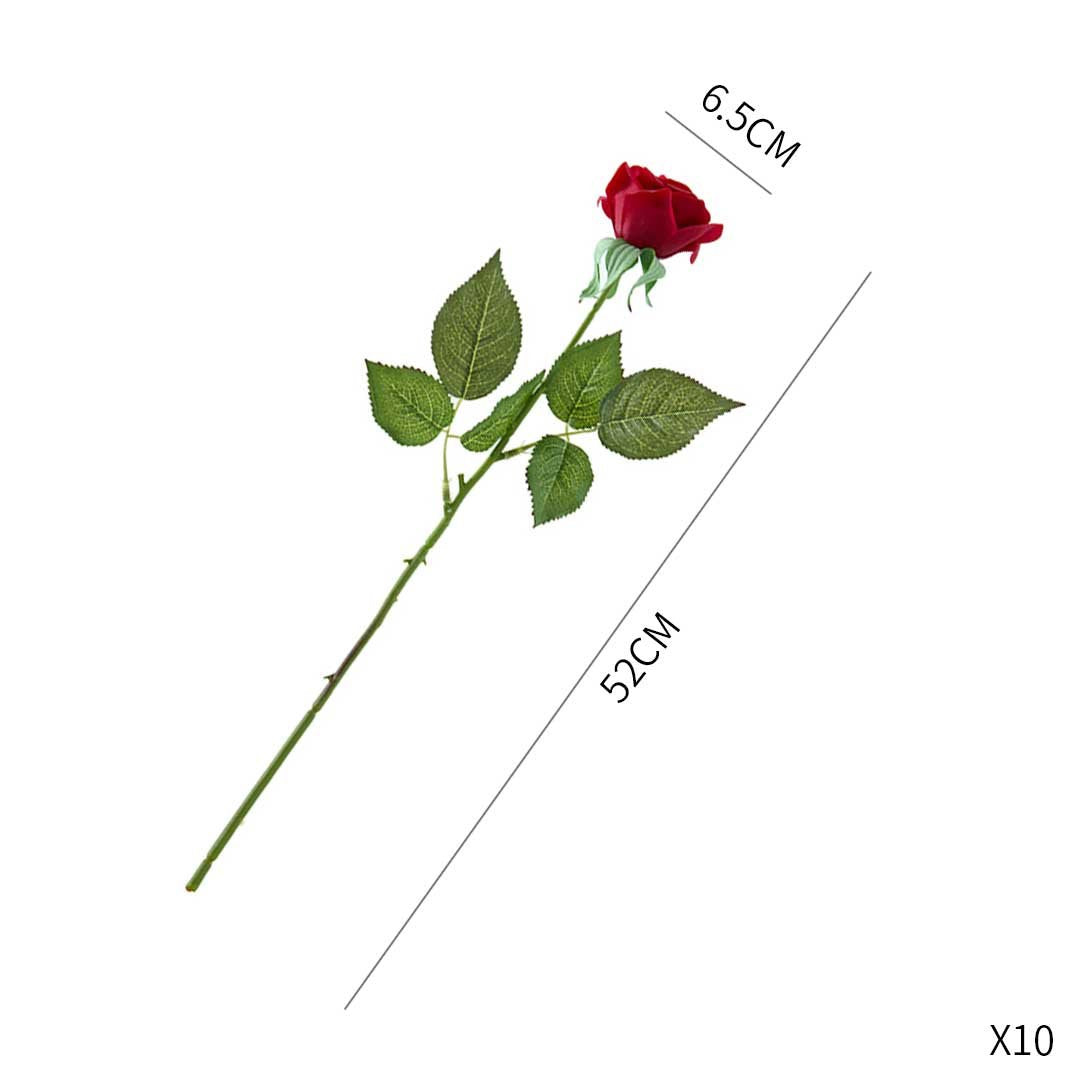 10pcs Artificial Silk Flower Rose Bouquet Red