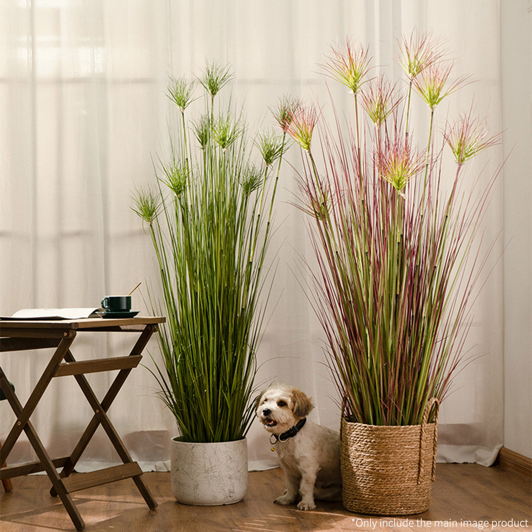 120cm Purple-Red Artificial Indoor Potted Papyrus Plant Tree