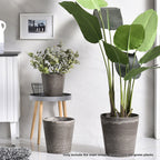 32cm Rock Grey Round Resin Planter