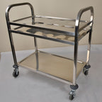 2 Tier Stainless Steel 8 Compartment Kitchen Trolley