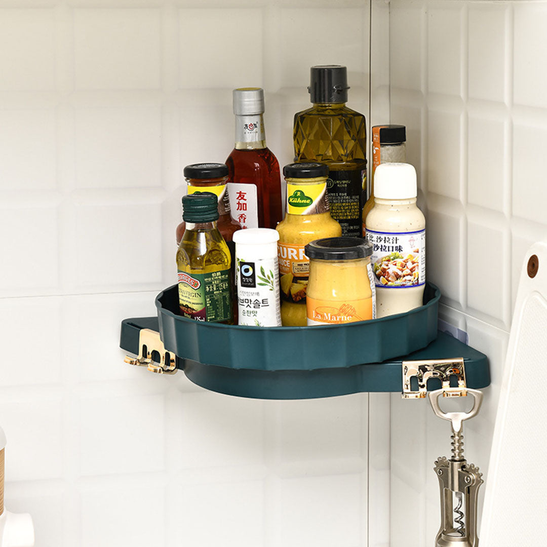 Green 360 Degree Wall-Mounted Rotating Bathroom Organiser