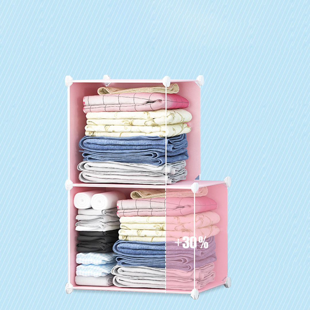 6 Cubes Pink Portable Wardrobe