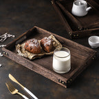 Large Walnut Rectangle Wooden Tray