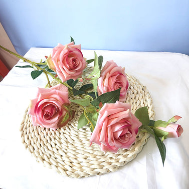 6 Bunch Artificial Rose 5 Heads Pink