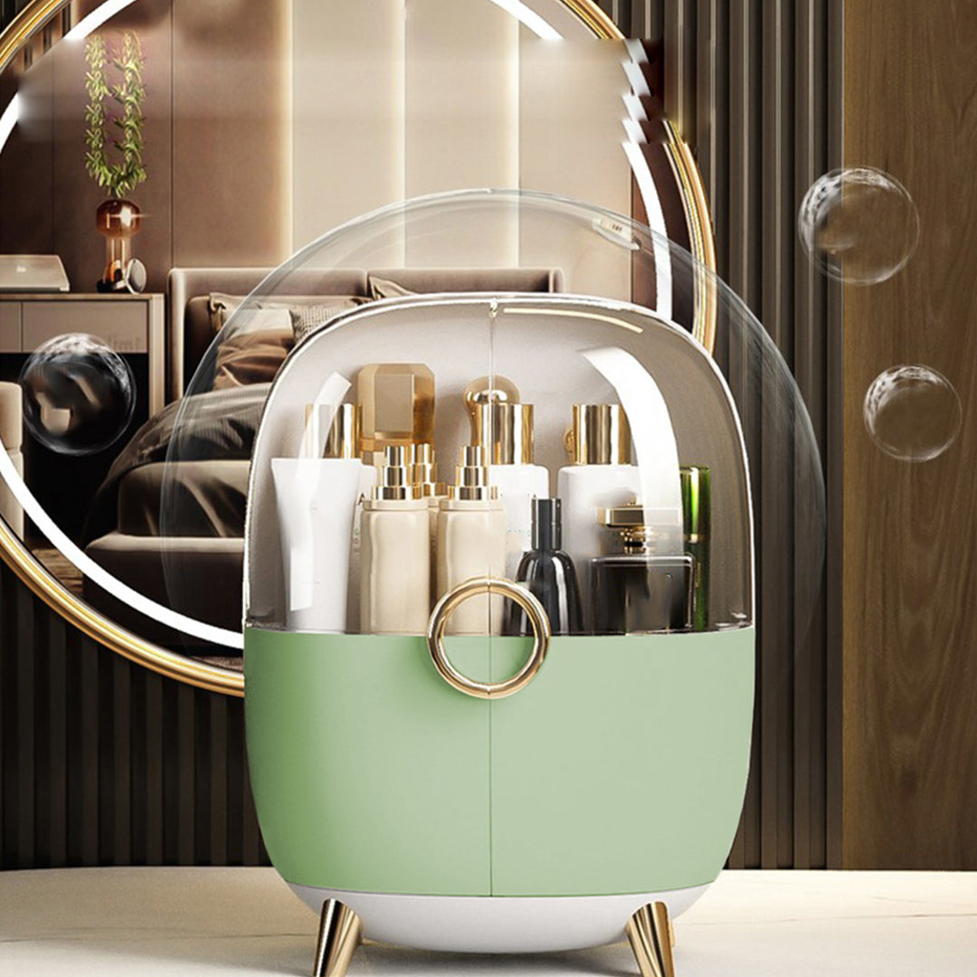 Green Transparent Countertop Cosmetic Storage
