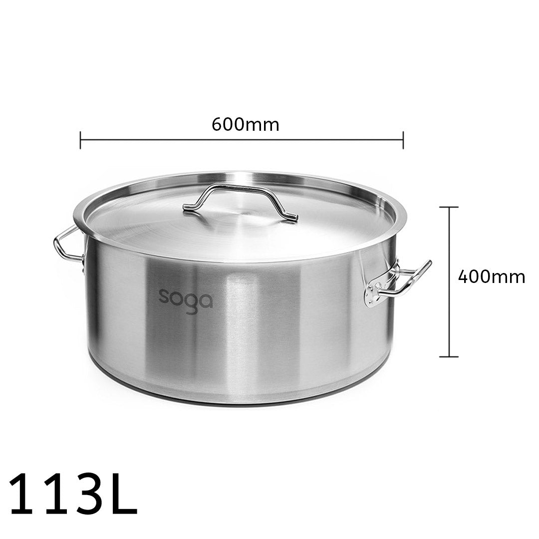 113L Top Grade 18/10 Stainless Steel Stockpot