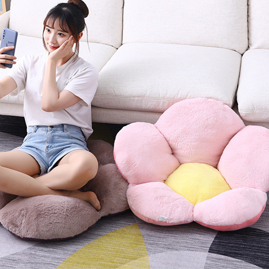 Pink Whimsical Flower Shape Cushion