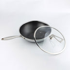 32cm Stainless Steel Frying Pan with Glass Lid