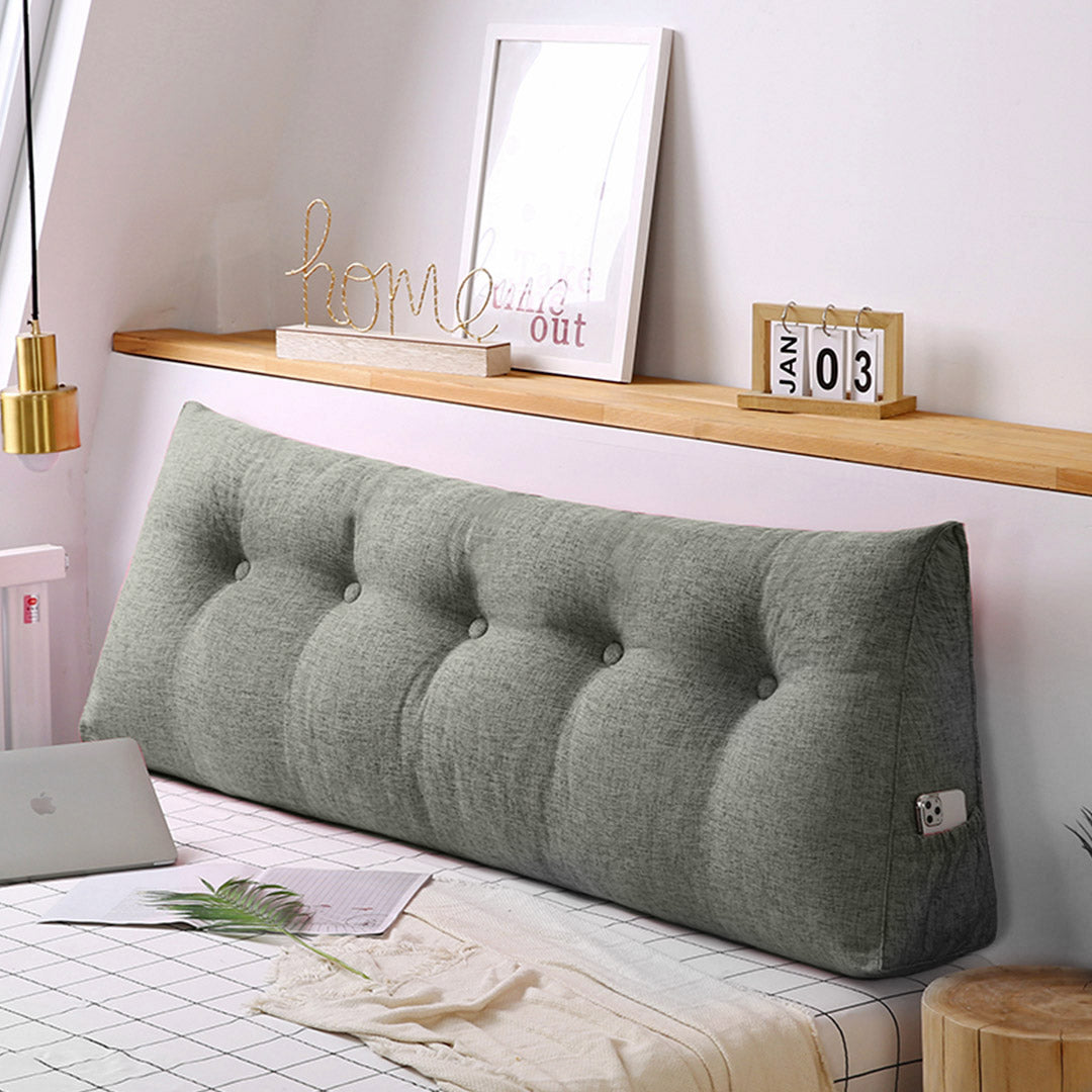 SOGA 180cm Grey Wedge Bed Cushion