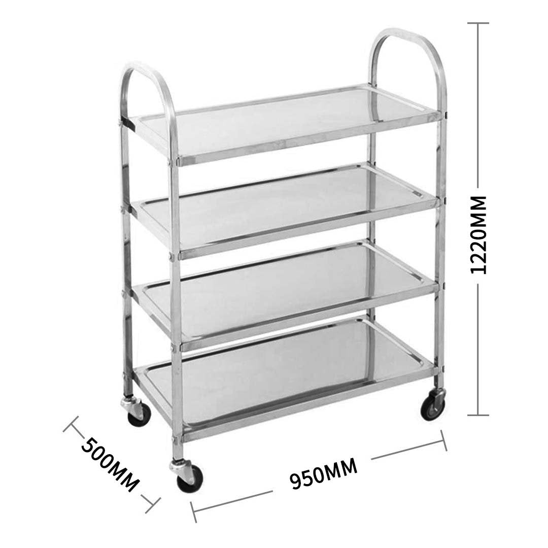 4 Tier Stainless Steel Utility Cart 950x500x1220