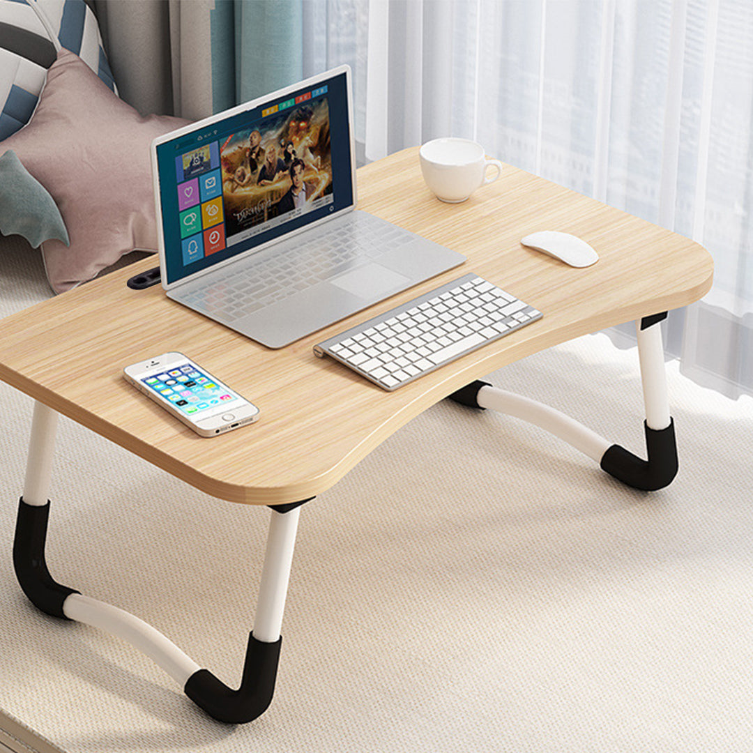 Walnut Foldable Study Bed Table Adjustable Portable Desk Stand with Notebook Holder
