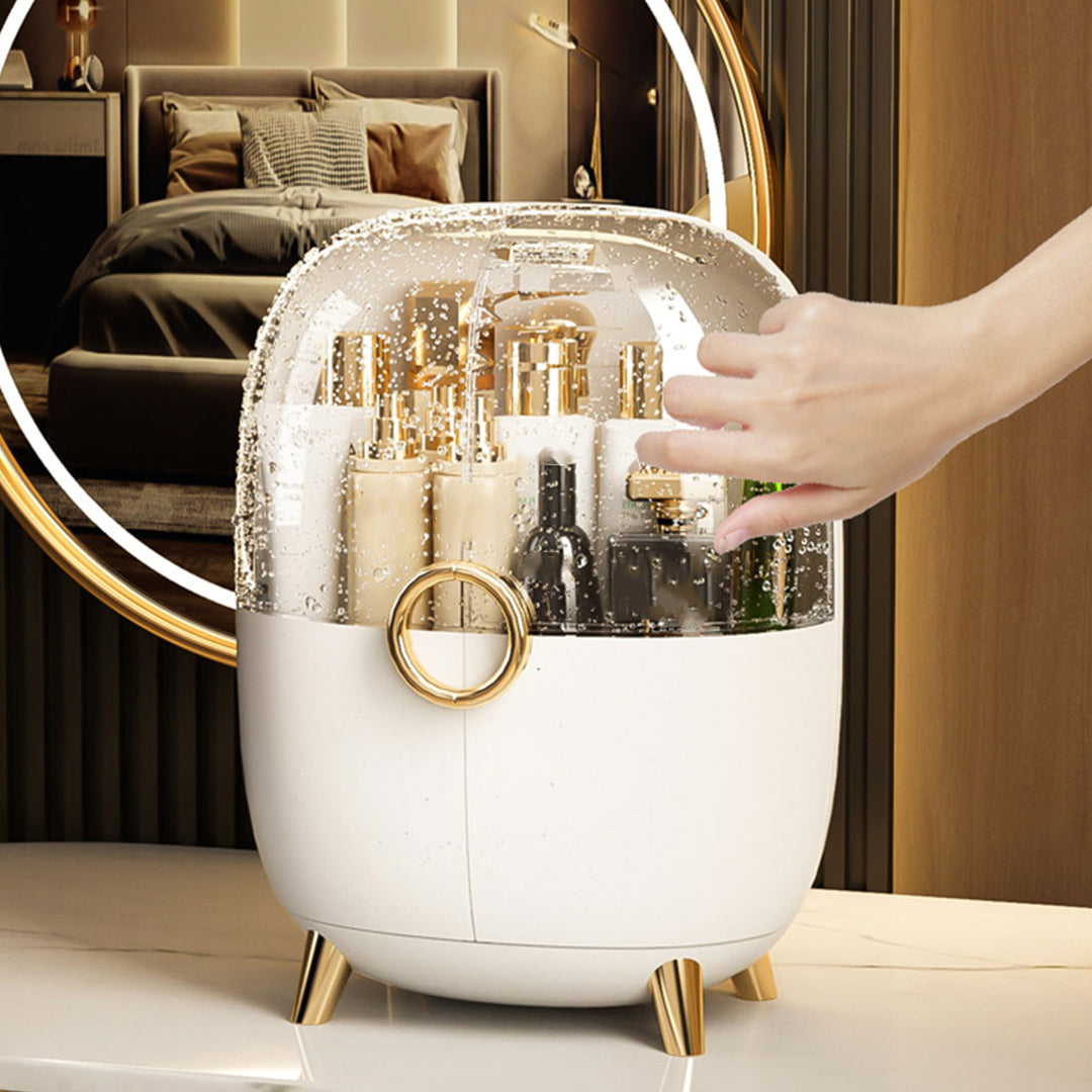 White Transparent Countertop Cosmetic Storage