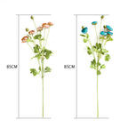 51cm Green Glass Floor Vase with 12pcs Artificial Flower Set