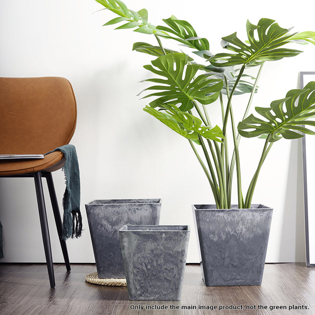 27cm Weathered Grey Square Planter