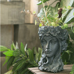 Resin Flower Pot Decor Black