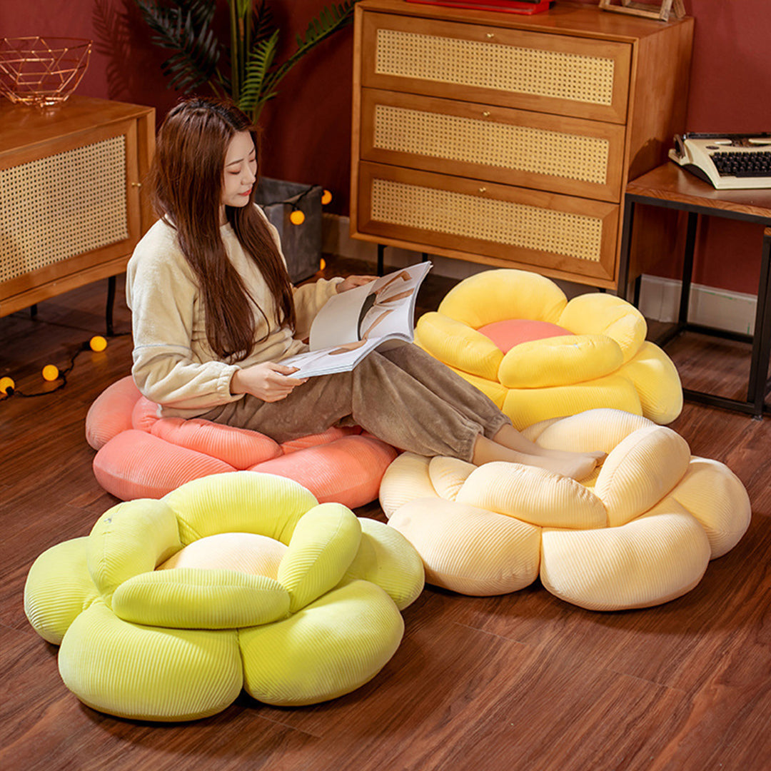 Yellow Double Flower Shape Cushion