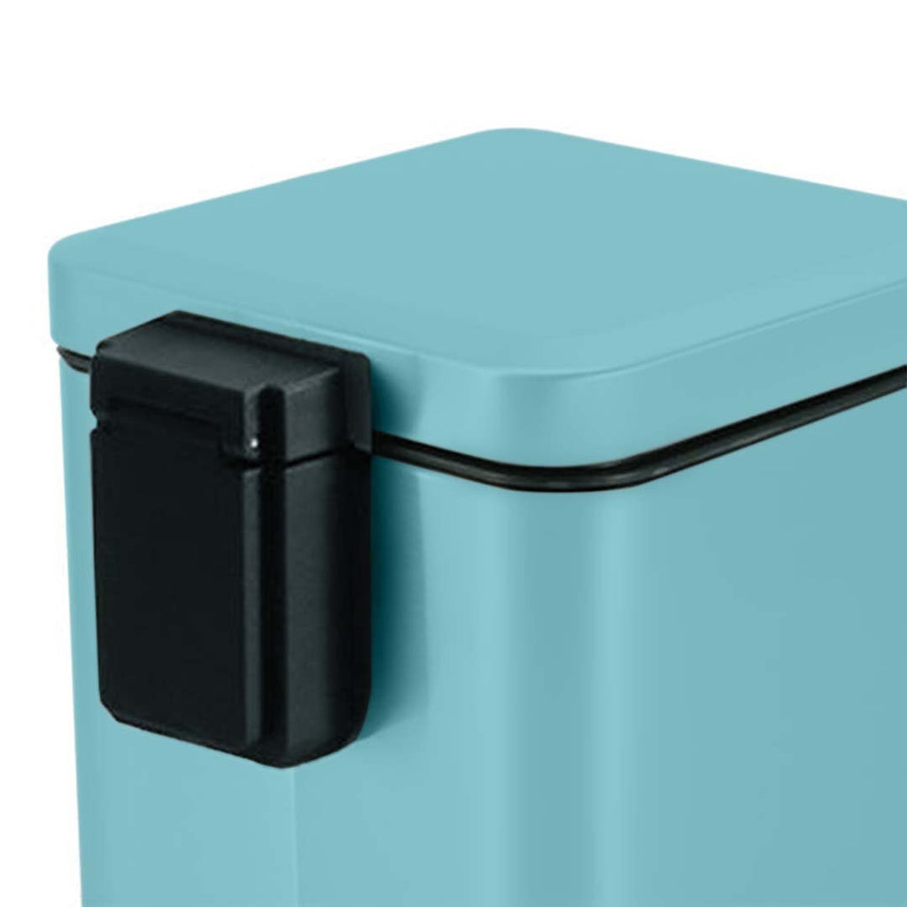 Foot Pedal Stainless Steel Trash Bin Square 12L Blue