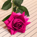 12 Heads Artificial Silk Rose Bouquet Dark Pink