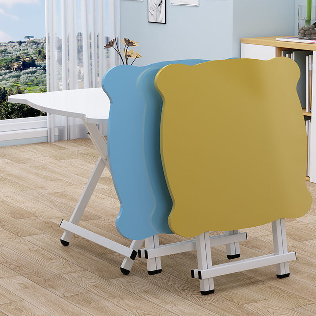 White Minimalist Cat Ear Foldable Portable Table