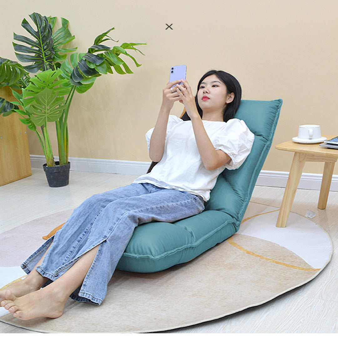 Air Leather Floor Recliner Lazy Chair Green