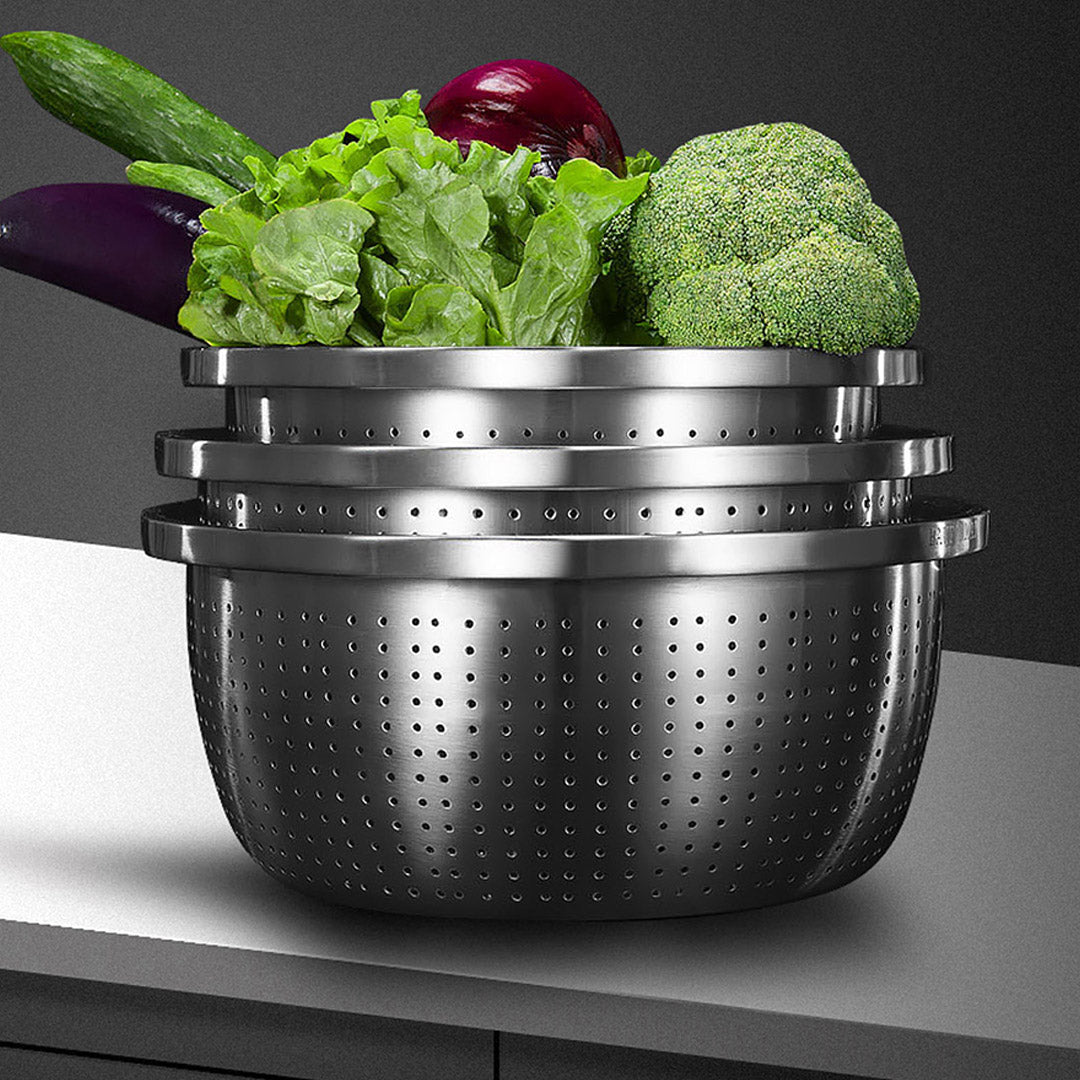 SOGA Stainless Steel Metal Basket Strainer 5PCS Set A