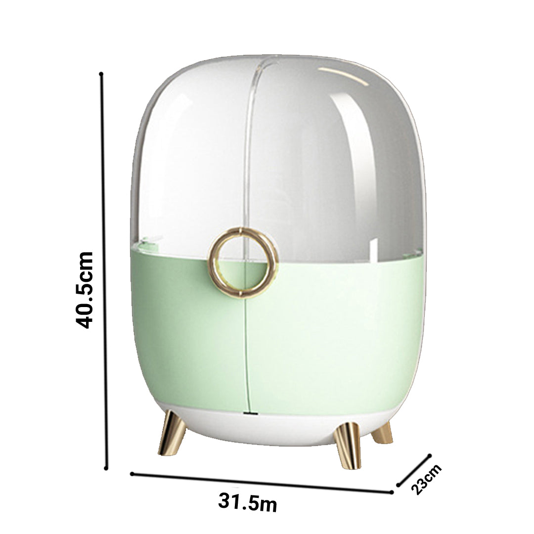 Green Transparent Countertop Cosmetic Storage