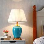 Ceramic Oval Table Lamp Blue