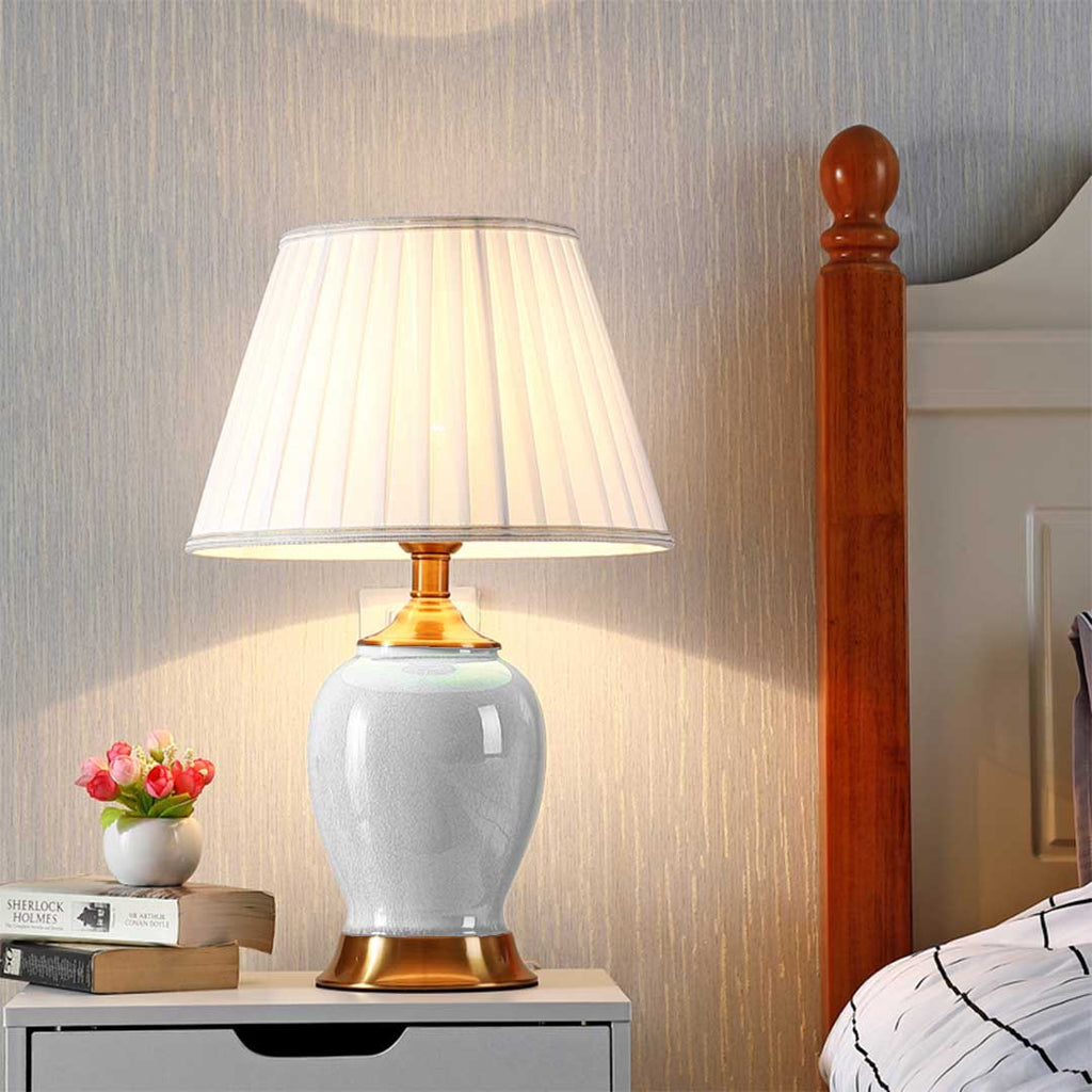 Ceramic Oval Table Lamp White