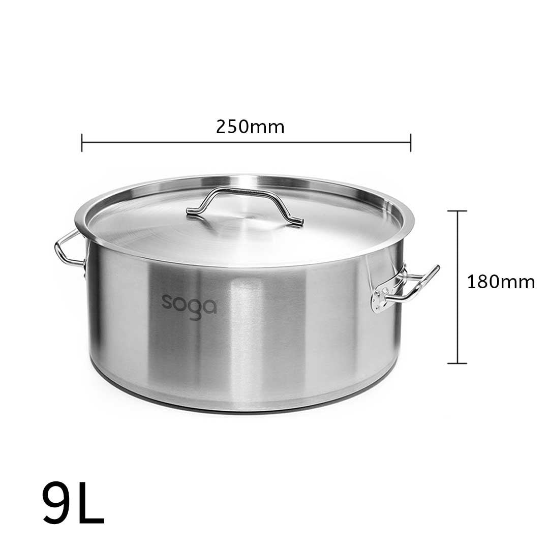 9L Top Grade 18/10 Stainless Steel Stockpot