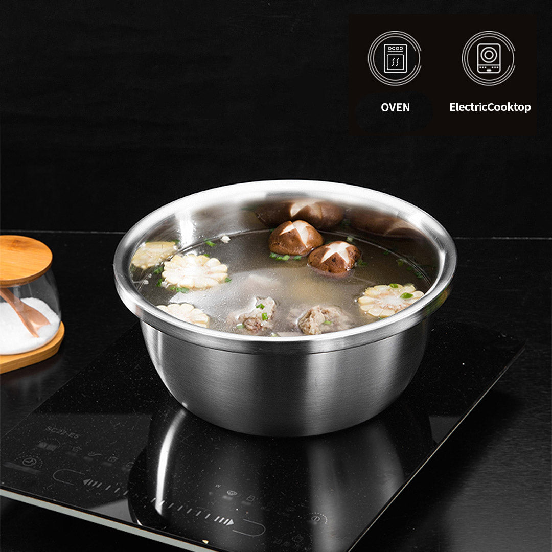 SOGA 3Pcs Polished Stainless Steel Mixing Bowl