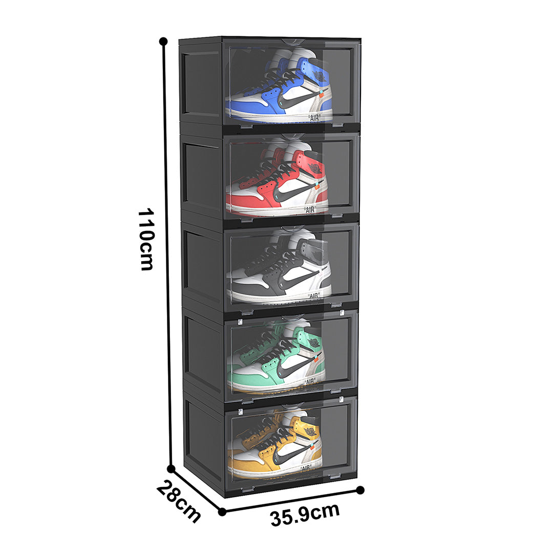 5 Tier Black Shoe Organiser
