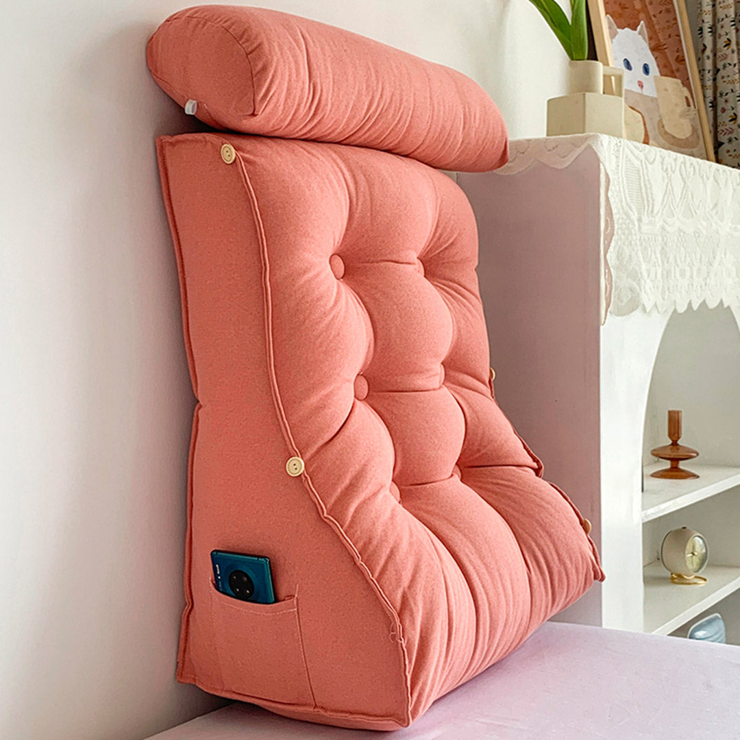 60cm Peach Wedge Lumbar Pillow