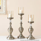 43.3cm Glass Candle Holder Iron Metal