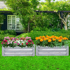 120cm Square Galvanized Raised Garden Bed Silver