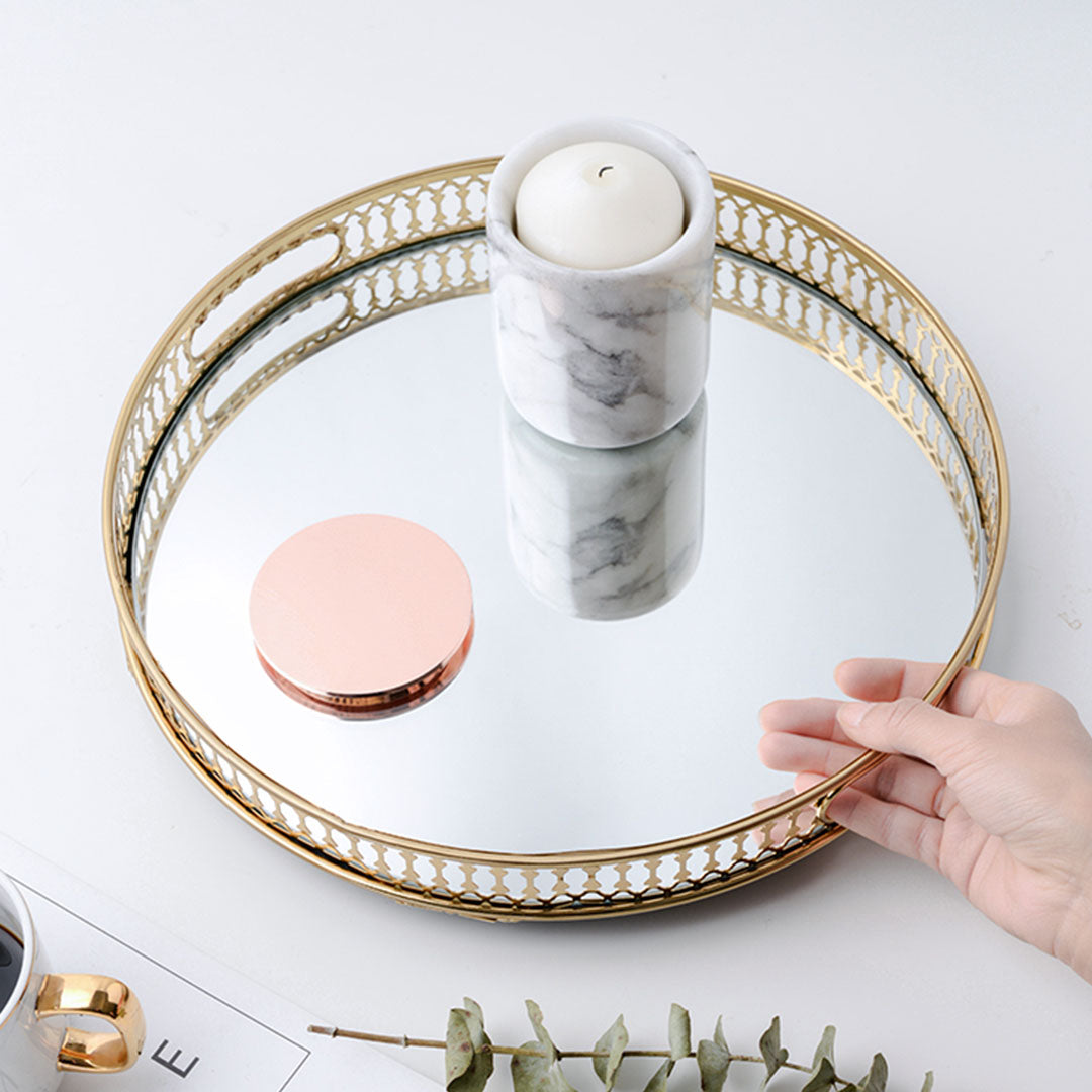 32cm Round Vanity Tray with Handles